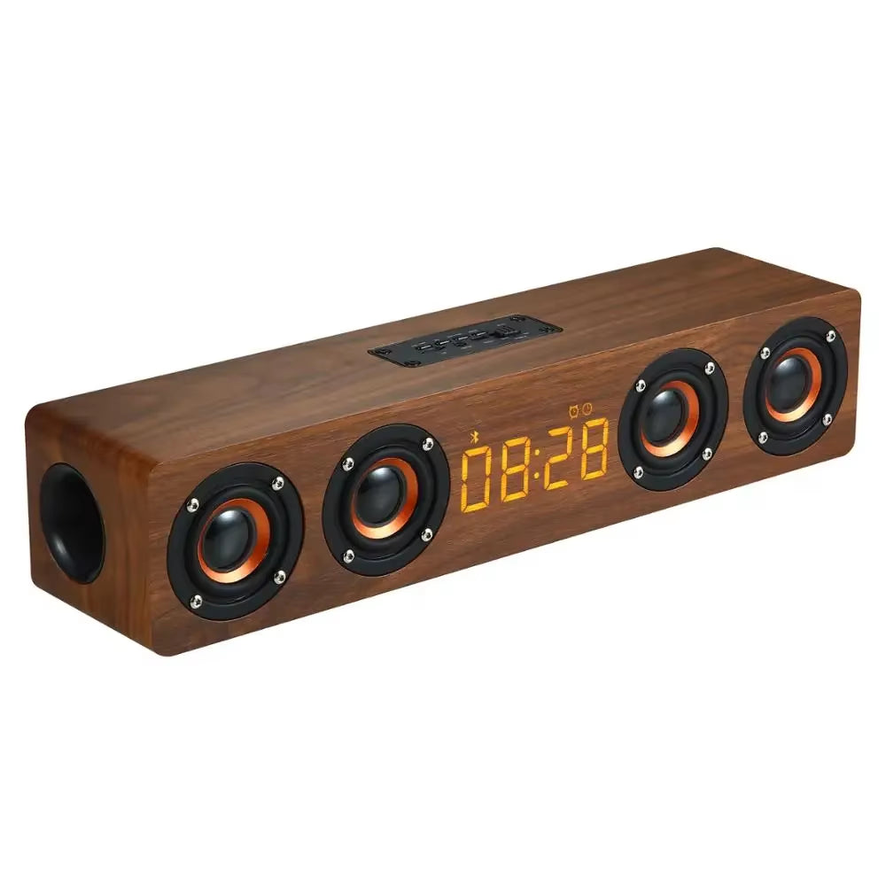 High Power Bluetooth Speakers Wooden Soundbar for TV Home Theater System Stereo Boombox with Subwoofer Sound Box Remote Control