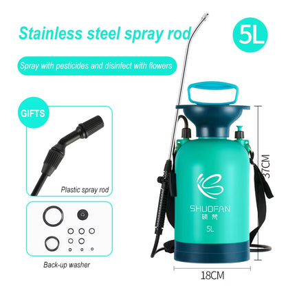 0.8 Gallon Portable Pump Pressure Sprayer with Pressure Relief Valve Garden Sprinkler Extended Brass Washer Wand Lawn Hydro Jet