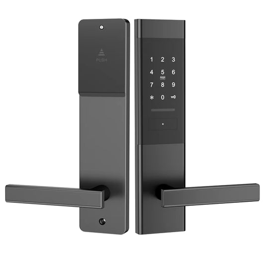 Bluetooth Wireless Digital Electronic Smart Lock Ttlock App Home Intelligent Keypad Password Door Lock on Wooden Door