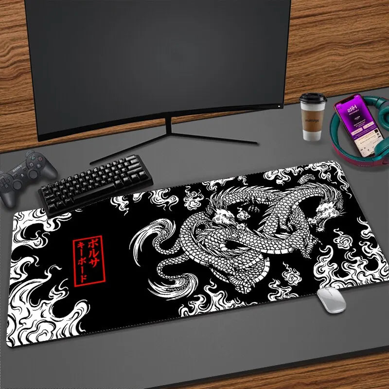 Japanese Dragon Large Gaming Mousepad XXL Keyboard Gamer Mouse Pad on the Table Speed Desk Mat Anime 900X400 700X300 Mouse Mats