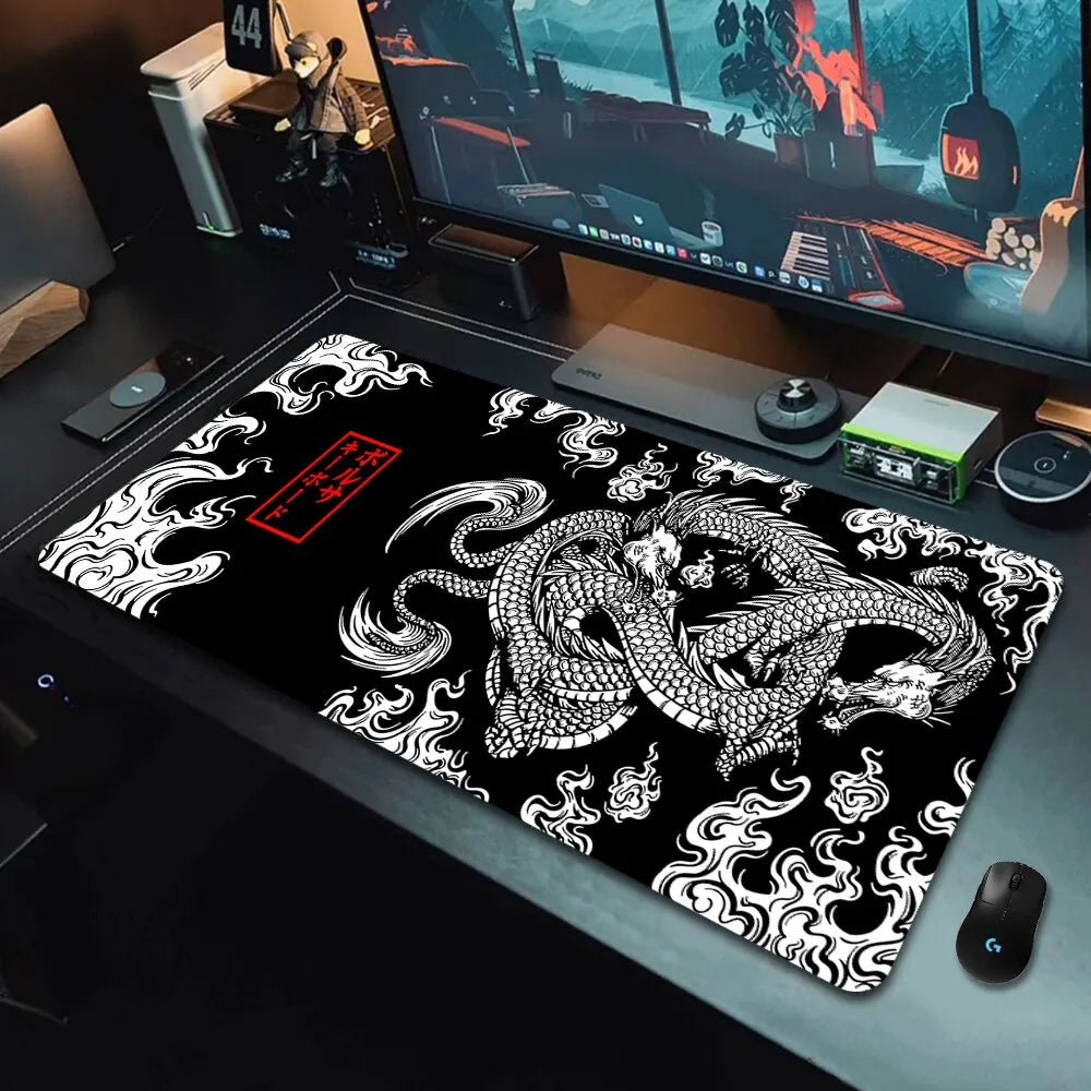 Japanese Dragon Large Gaming Mousepad XXL Keyboard Gamer Mouse Pad on the Table Speed Desk Mat Anime 900X400 700X300 Mouse Mats